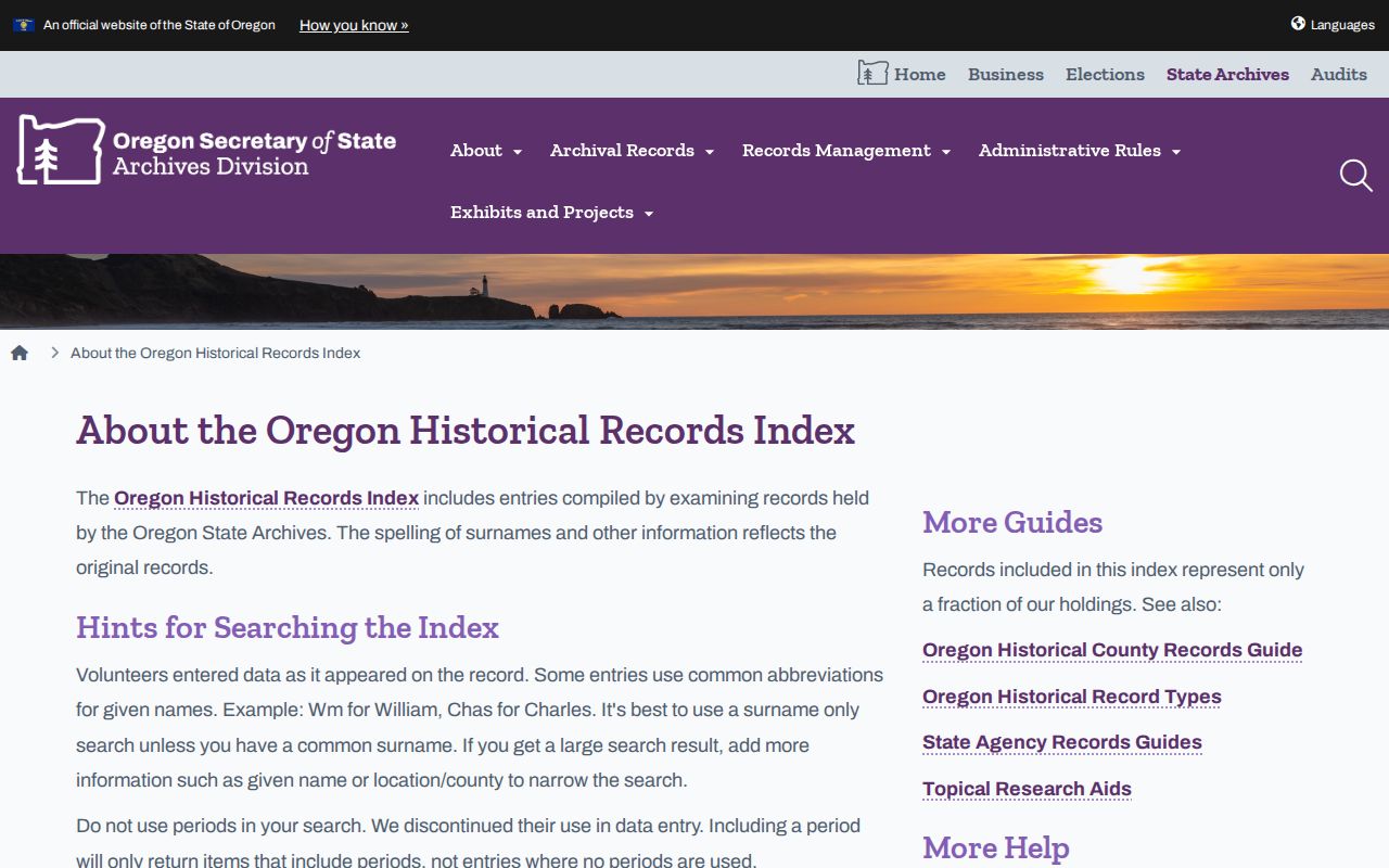 Clackamas County historical directory OHRI record source