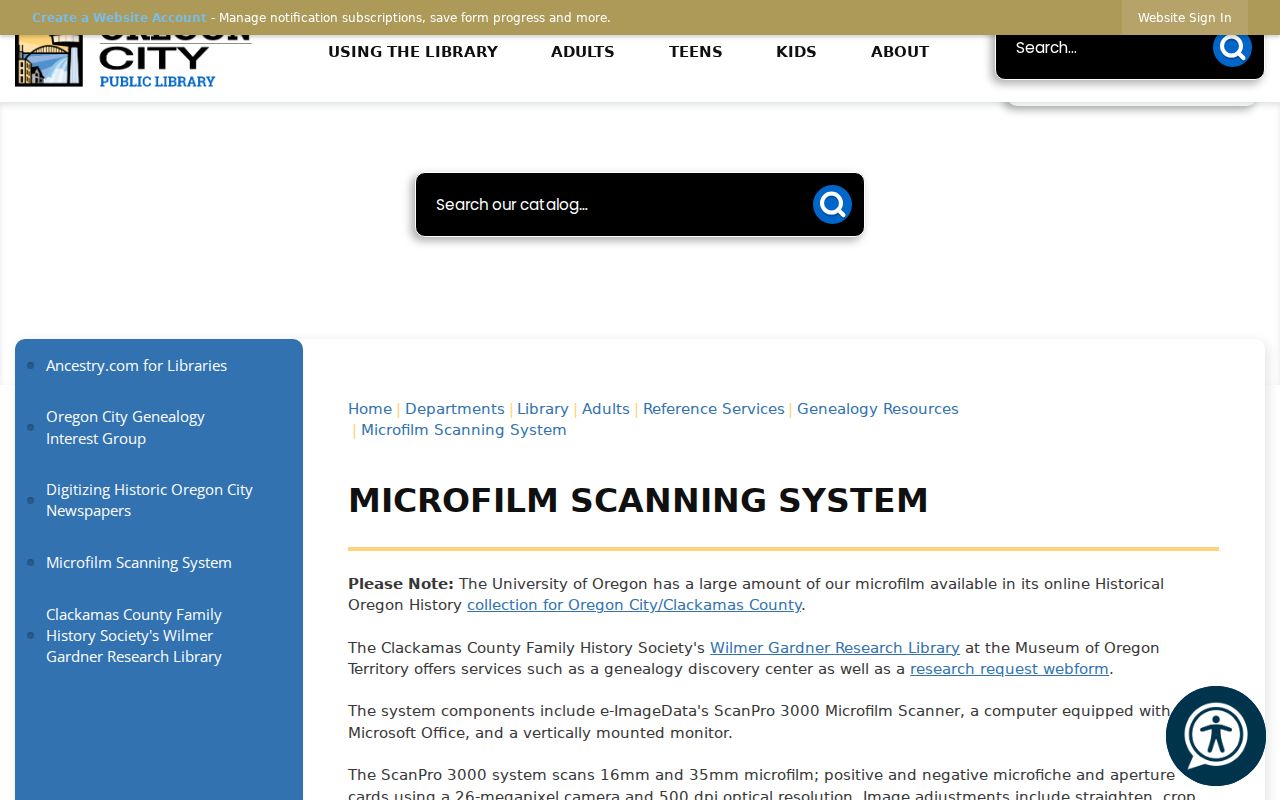 Clackamas County historical directory microfilm research resource